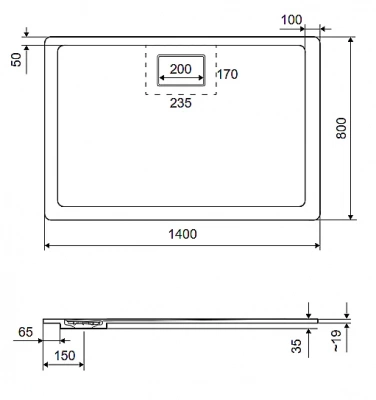 Душевой поддон Excellent Lavano 140x80 бежевый