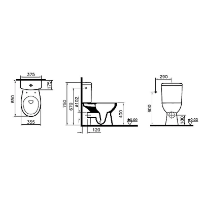 Унитаз Vitra S10 9864B003-7201 безободковый, с бачком, с крышкой микролифт, белый