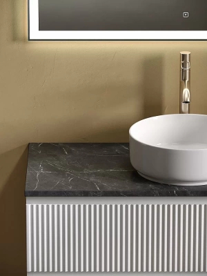 Тумба с раковиной Sancos SNOB R 100 со столешницей, белая матовый
