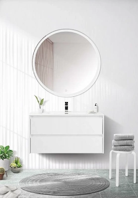 Тумба с раковиной BelBagno KRAFT 80 белая матовая/раковина стеклянная матовая