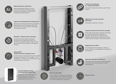 Инсталляция для биде WasserKraft Naab 86BDT.050.BL