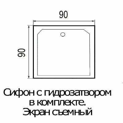 Душевая кабина RIVER TANA без крыши 90х90