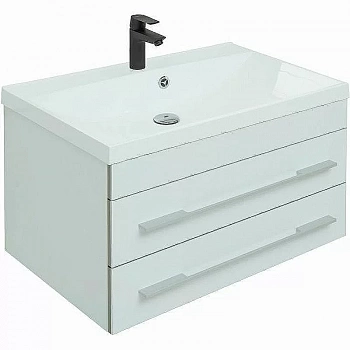 Тумба с раковиной Aquanet Верона New 75 281096 белая матовая