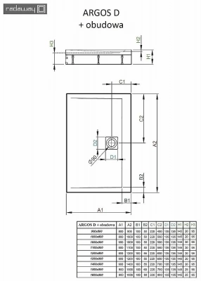 Душевой поддон Radaway Argos D 4ADN910-02 90х100 белый