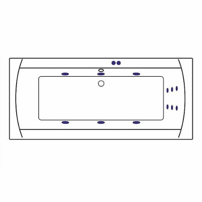 Ванна акриловая Excellent Aquaria Lux Slim LINE WAEX.AQU18S.LINE.GL180x80 белая с гидромассажем