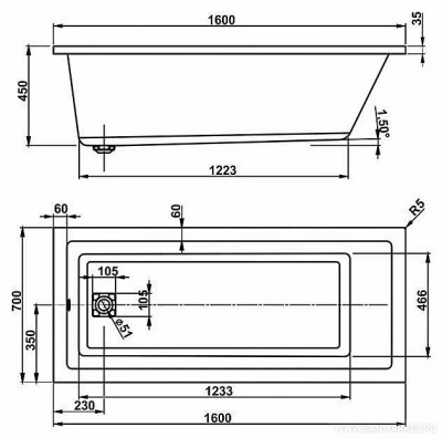 Ванна акриловая Vagnerplast Cavallo 160x70
