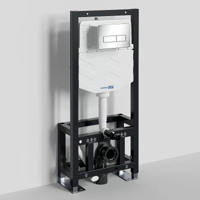 Инсталляция для унитаза WasserKraft Dill 61TLT.010.ME.CH03 с кнопкой хром