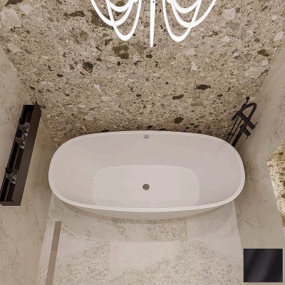 Ванна из искусственного камня Veconi Imperia IMP16075BM 160х75 черная матовая