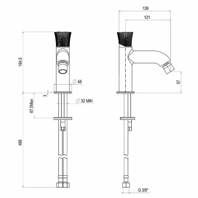 Смеситель для биде PAINI Domus 18PJ304PZ золото матовое