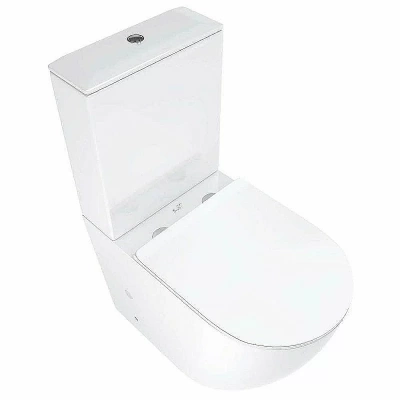 Унитаз напольный CeruttiSpa BELLA CT8709 безободковый, с бачком, с крышкой микролифт