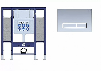 Инсталляция для унитаза Aquatek INS-0000015 с кнопкой KDI-0000027 никель