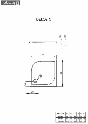 Душевой поддон Radaway Delos C SDC0808-01 80х80 белый