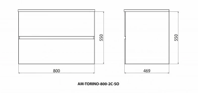 Тумба с раковиной Art&Max TORINO 80 бран