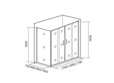 Душевой уголок Good Door Latte WTW-TD+SP+SP 160х80 стекло прозрачное/профиль анодированный алюминий