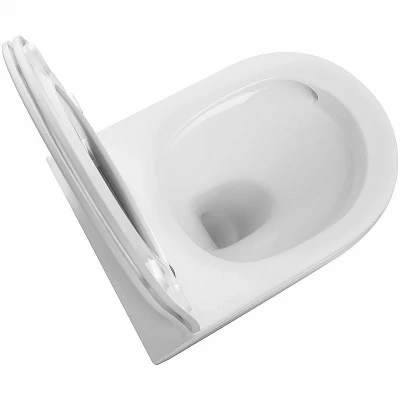 Унитаз SantiLine SL-5025 безободковый, слив торнадо, с крышкой микролифт, белый