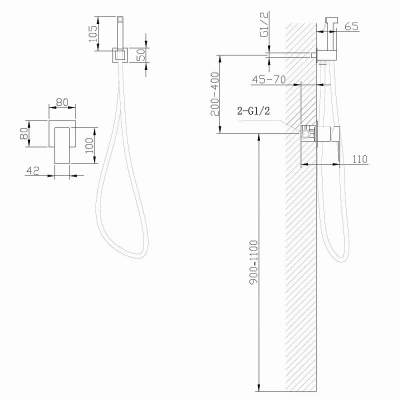 Гигиенический душ ABBER Daheim AF8225W белый матовый