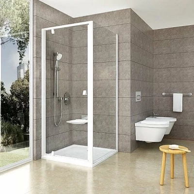 Душевой уголок Ravak Pivot PDOP1+PPS 80х100 профиль белый с белыми ручками/стекло прозрачное