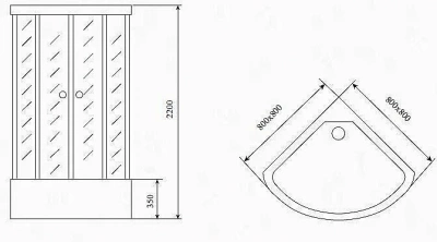 Душевая кабина Timo Standart T 1180 80x80