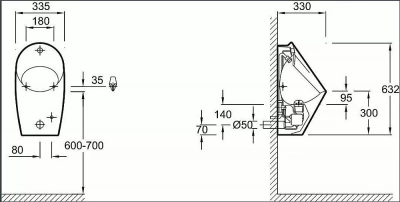 Писсуар Jacob Delafon PATIO E1547-00