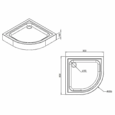 Душевой поддон AM.PM Gem W90T-401-080W 80x80 белый