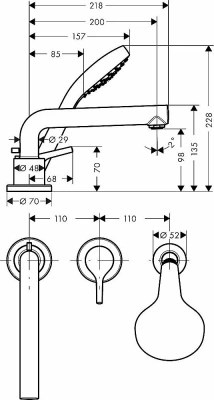 Смеситель для ванны Hansgrohe Talis S 72417000