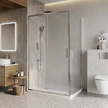 Душевой уголок BelBagno LUCE-AH-1 110х100 стекло прозрачное/профиль хром