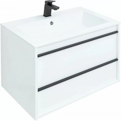 Тумба с раковиной Aquanet Lino 70 белый матовый