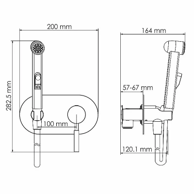 Гигиенический душ WasserKRAFT Gollach 3338 черный матовый