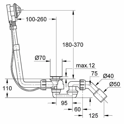 Слив перелив для ванны Grohe Talento 28939000