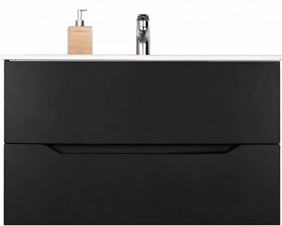 Тумба с раковиной Orange Line Li-100Tub+Ra черный матовый