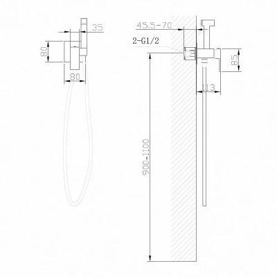 Гигиенический душ Abber DAHEIM AF8226G золото матовое