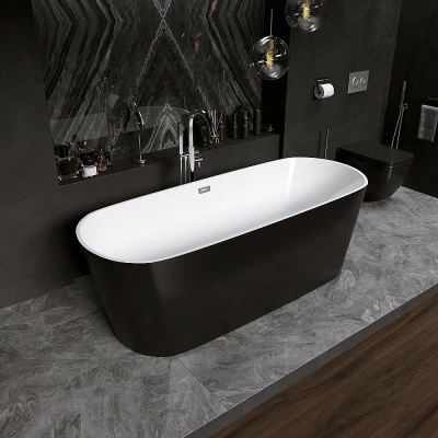 Ванна акриловая GROSSMAN Forta GR-2701B 150x70 белая, черная