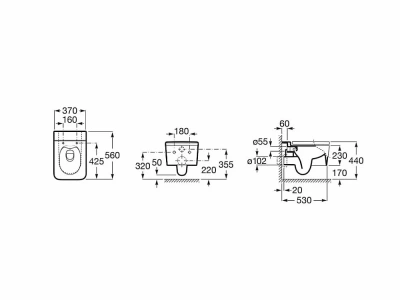 Унитаз подвесной Roca Inspira Square Rimless 346537620 безободковый, белый матовый