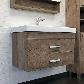 Тумба с раковиной Comforty Никосия 00-00008856 80 дуб темный