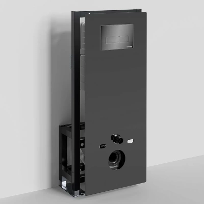 Инсталляция для унитаза WasserKraft Glan 66TLT.010.ME.BL.PB03 с черной глянцевой кнопкой