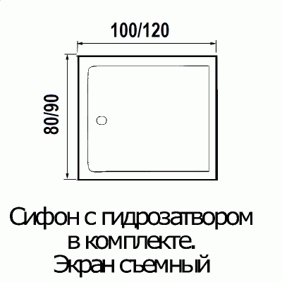 Душевая кабина RIVER TANA 100х80 без крыши