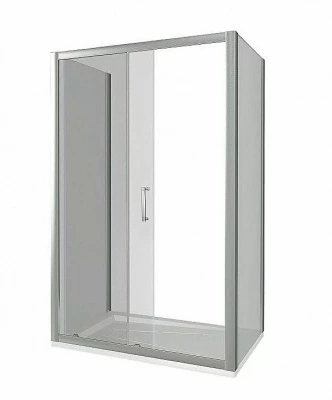 Душевой уголок Good Door Latte WTW+SP+SP 110х90 стекло прозрачное/профиль анодированный алюминий