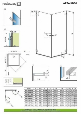 Душевой уголок Radaway Arta KDD I 90x80