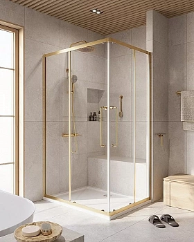 Душевой уголок Cezares RELAX-304-AH-2-120/90-C-BORO 120x90 брашированное золото