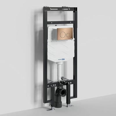 Система инсталляции для унитаза WasserKraft Dinkel 58TLT.010.ME.RG02 с кнопкой розовое золото