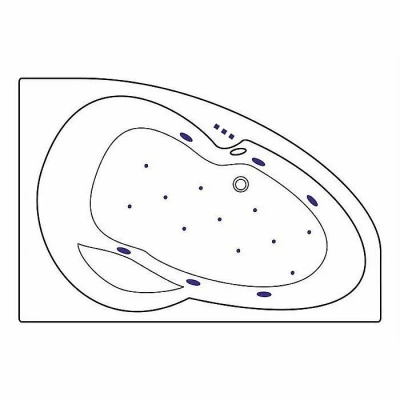 Ванна акриловая EXCELLENT Newa RELAX WAEX.NEP16.RELAX.GL 160x95 белая с гидромассажем правая