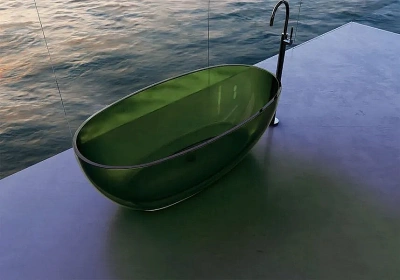 Ванна Abber Kristall AT9703Emerald 170x75 зеленая прозрачная