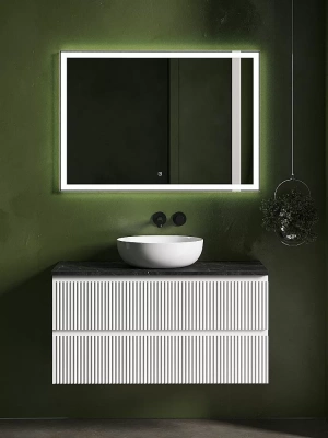 Тумба с раковиной Sancos SNOB R 100 со столешницей, белая матовый