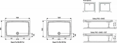 Душевой поддон Ravak Galaxy Pro Flat Gigant 100x80