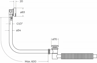 Слив-перелив BelBagno BB2829-OVF-BRN бронза
