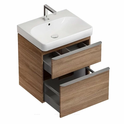 Тумба с раковиной Geberit Smyle Square 500.229.01.1+500.352.JR.1 пекан