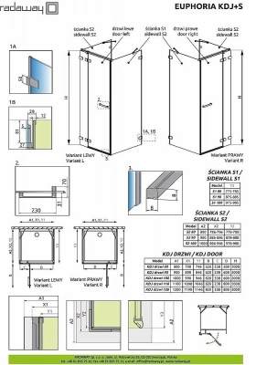 Душевой уголок Radaway Euphoria KDJ+S 110х90