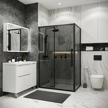 Душевой уголок Grossman Cosmo 120.K33.02.1070.21.10 100x70 профиль черный матовый/стекло тонированное