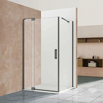 Душевой уголок Vincea Extra VSR-1E101190CLGM 110x90 стекло прозрачное/профиль вороненая сталь