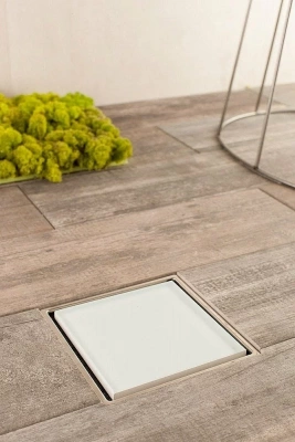 Душевой трап PESTAN Confluo Standard Dry 3 White Glass с рамкой
